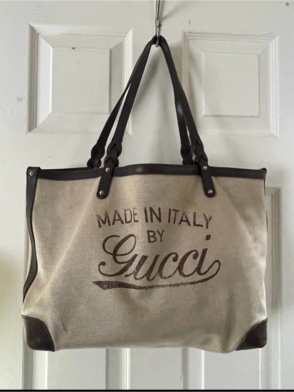 Gucci Canvas craft tote bag